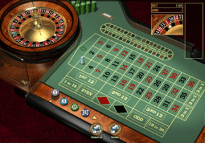 European Roulette wheel and table
