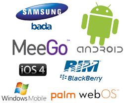 Android, Iphone, Samsung, Balckberry, ipad, Windows mobile